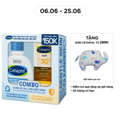 CETAPHIL Combo Cetaphil (Gentle Skin Cleanser 125ml + Sun SPF50+ Light Gel 50ml)