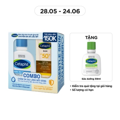 CETAPHIL - Combo Cetaphil (Gentle Skin Cleanser 125ml + Sun SPF50+ Light Gel 50ml)