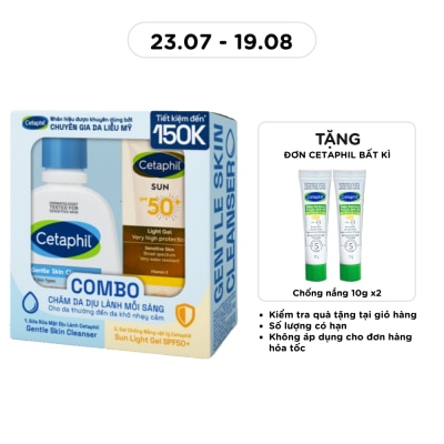 CETAPHIL - Combo Cetaphil (Gentle Skin Cleanser 125ml + Sun SPF50+ Light Gel 50ml) image