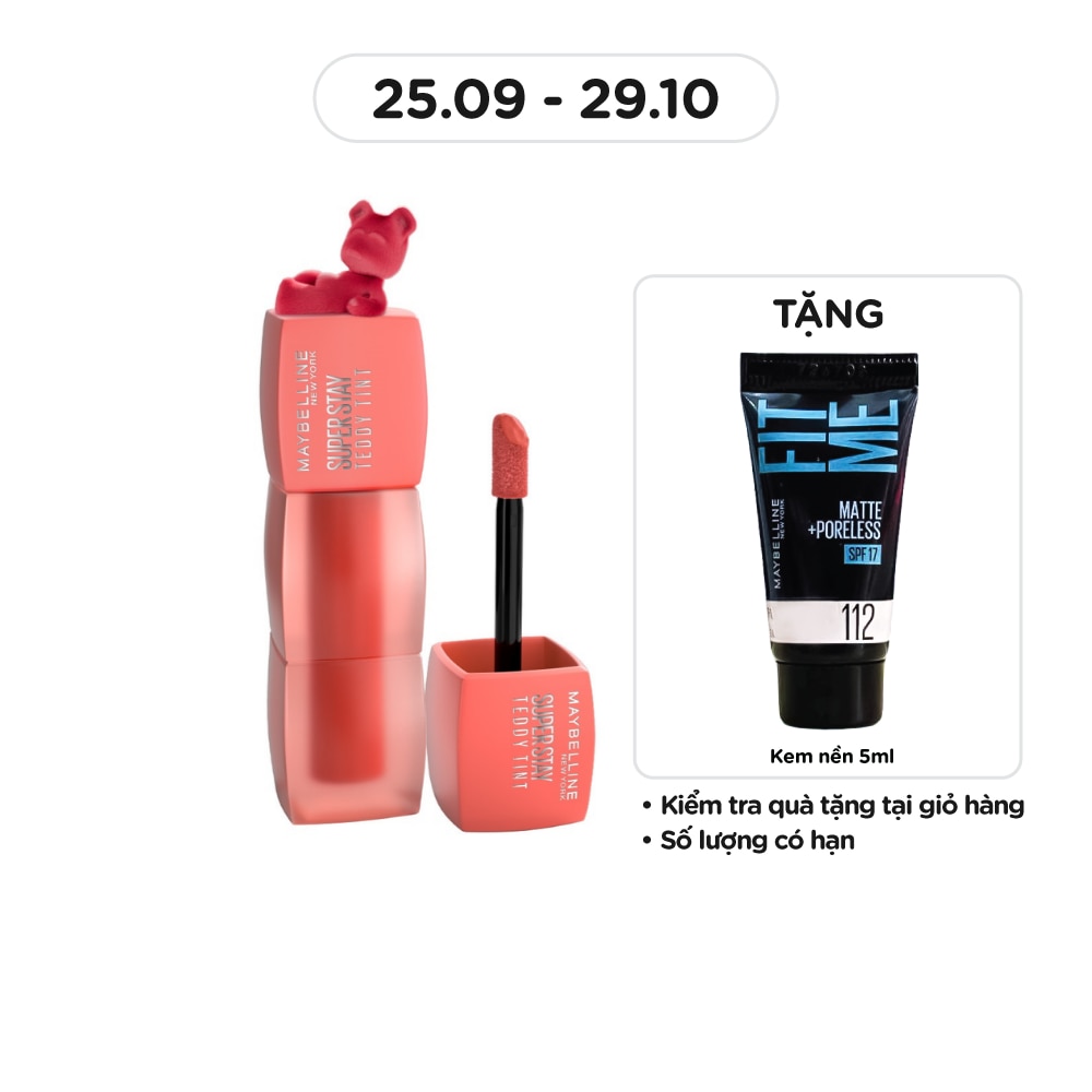 Son Kem Lì Maybelline Superstay Teddy Tint 5ml .#25 Baby Tee