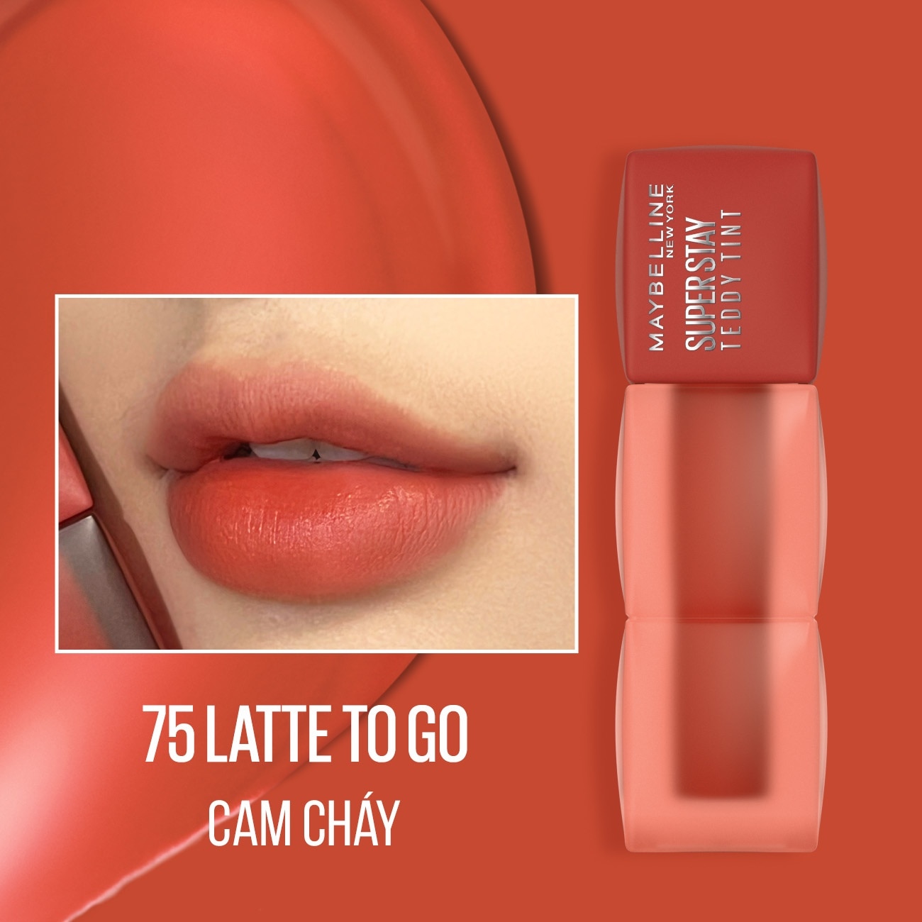 Son Kem Lì Maybelline Superstay Teddy Tint 5ml .#75 Latte To Go