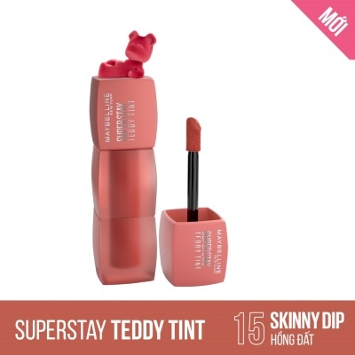 MAYBELLINE NEW YORK Son Kem Lì Maybelline Superstay Teddy Tint 5ml .#15 Skinnydip