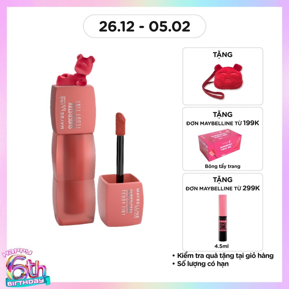 Son Kem Lì Maybelline Superstay Teddy Tint 5ml .#15 Skinnydip