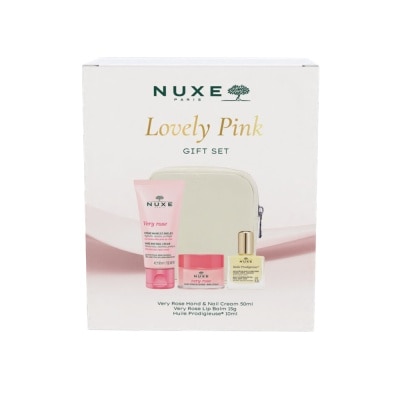 NUXE Combo Nuxe (Dầu Dưỡng 10ml + Son Dưỡng Rose 15g + Kem Tay & Móng Rose 50ml + Ví)