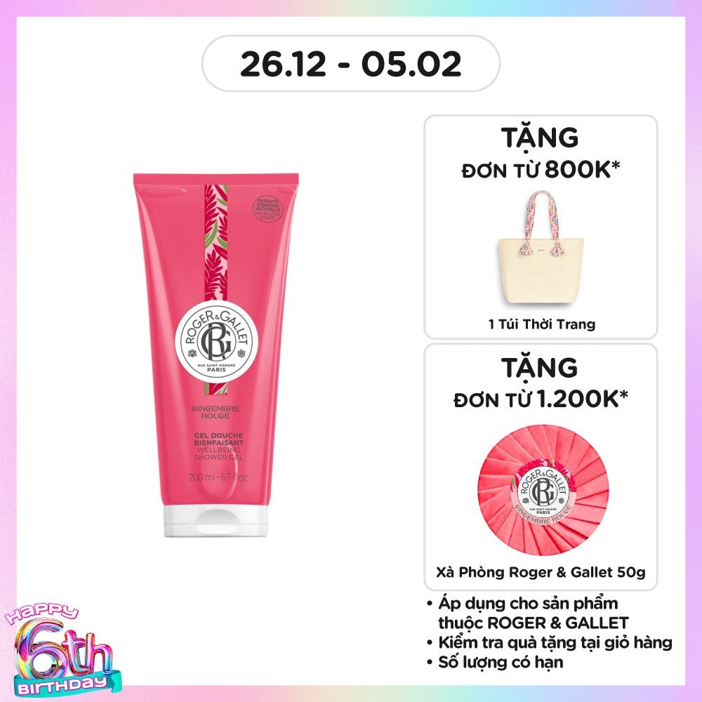 Gel Tắm Roger & Gallet Gingembre Rouge Wellbeing Shower Gel 200ml