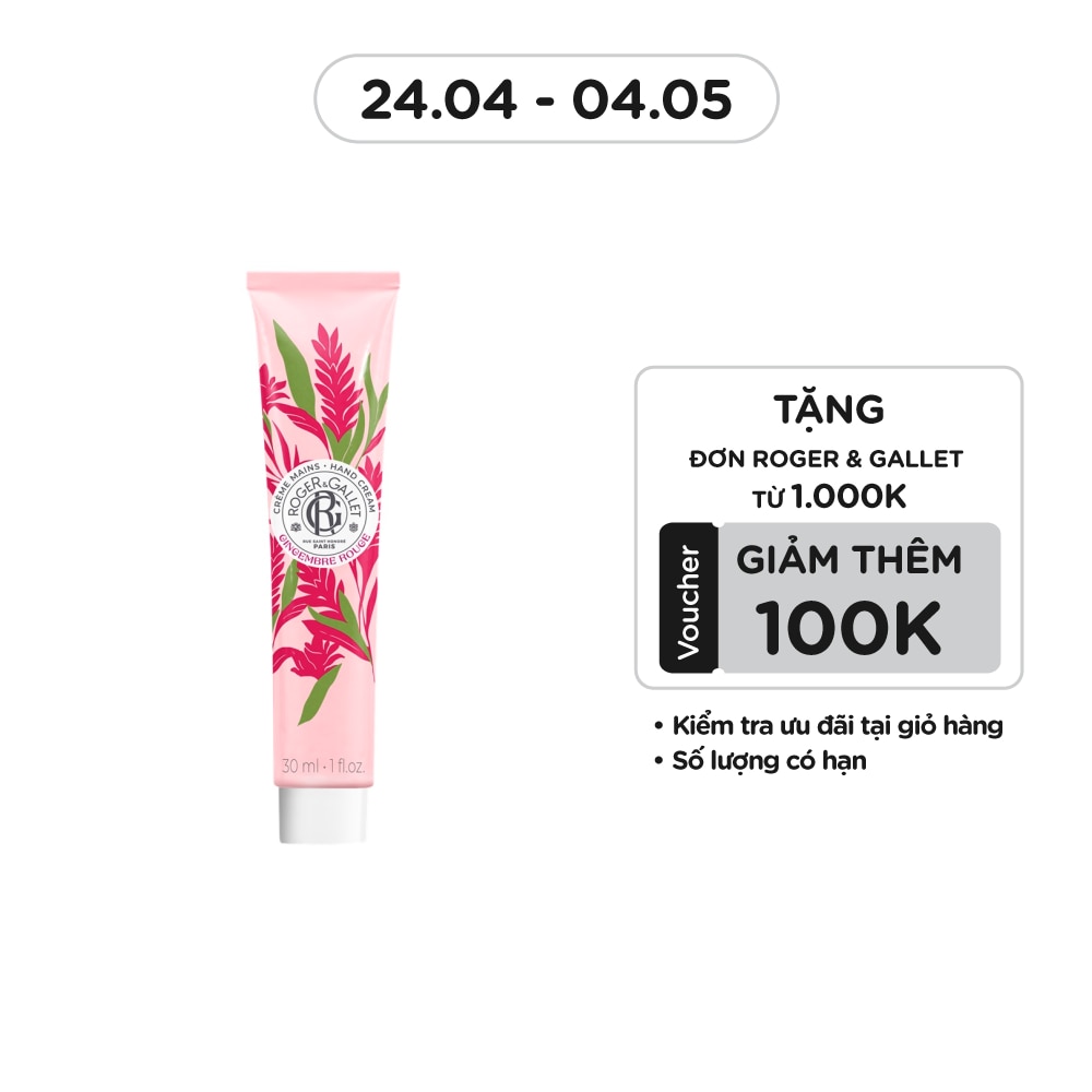 Kem Dưỡng Tay Roger & Gallet Gingembre Rouge Hand Cream 30ml