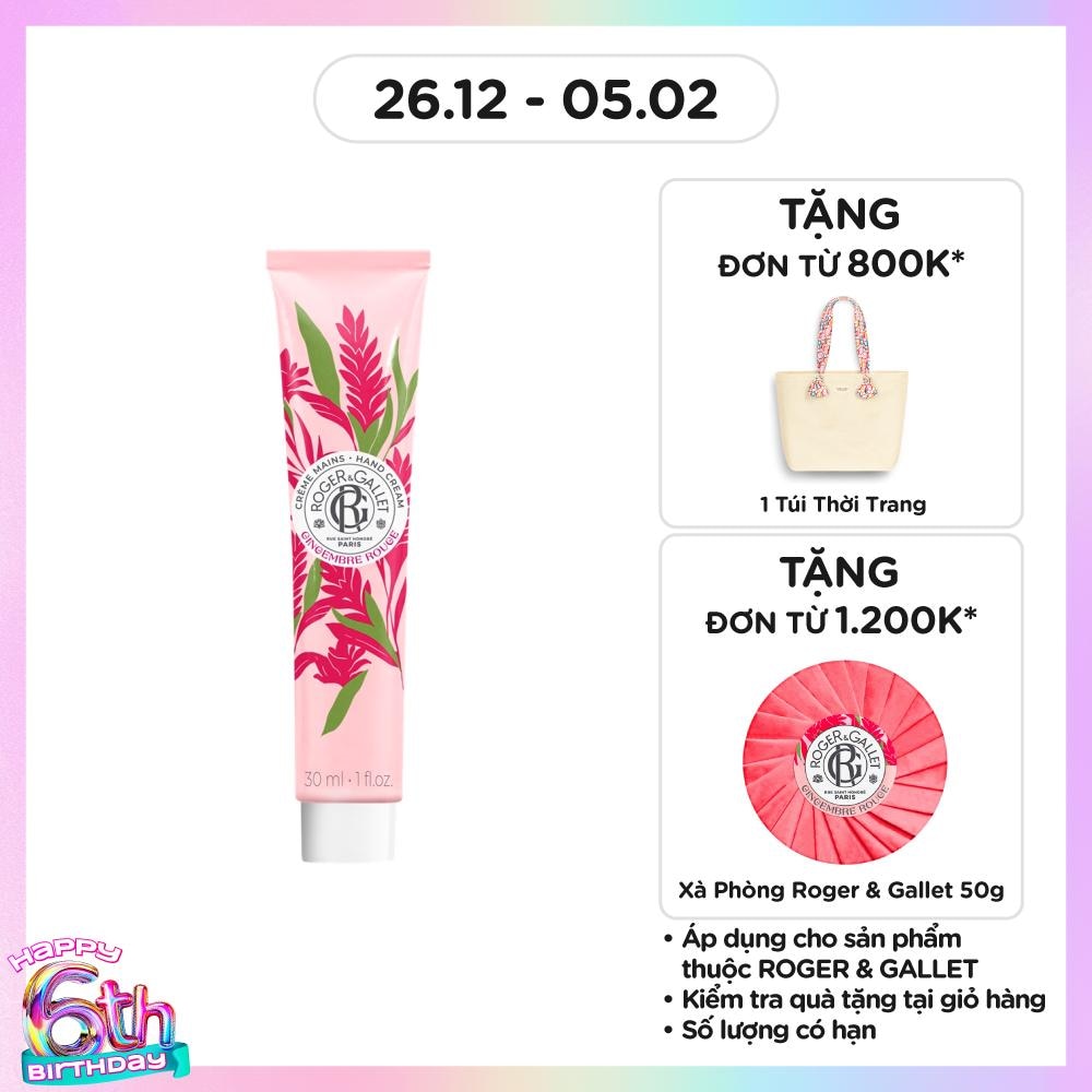 Kem Dưỡng Tay Roger & Gallet Gingembre Rouge Hand Cream 30ml