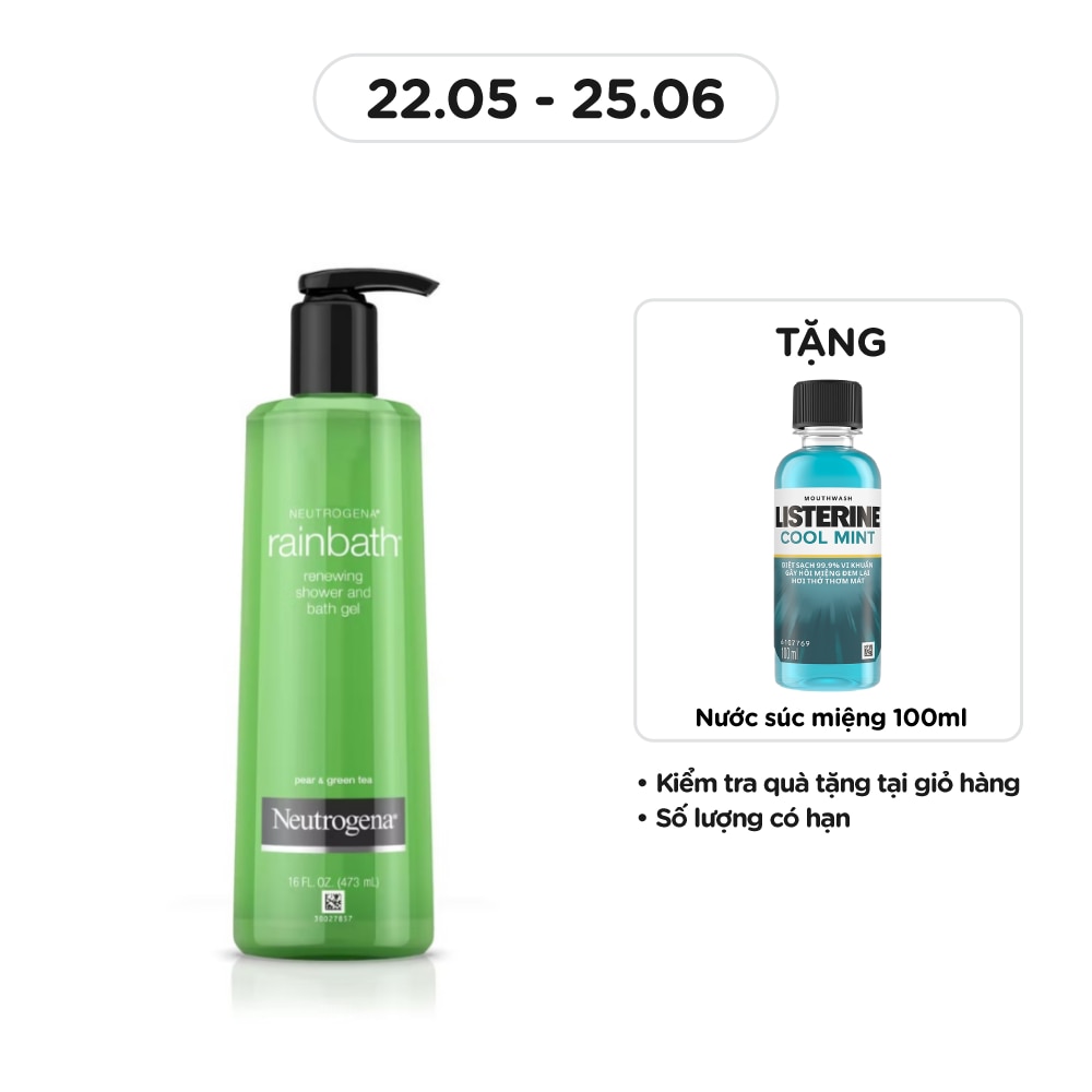 Sữa Tắm Neutrogena Rainbath Renewing Shower And Bath Gel Pear & Green Tea 473ml