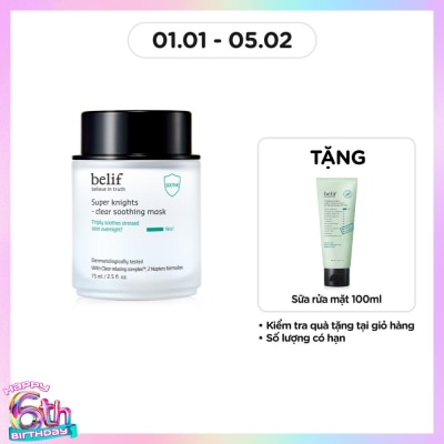 BELIF Mặt Nạ Ngủ Belif Làm Dịu Da Super Knights - Clear Soothing Mask 75ml