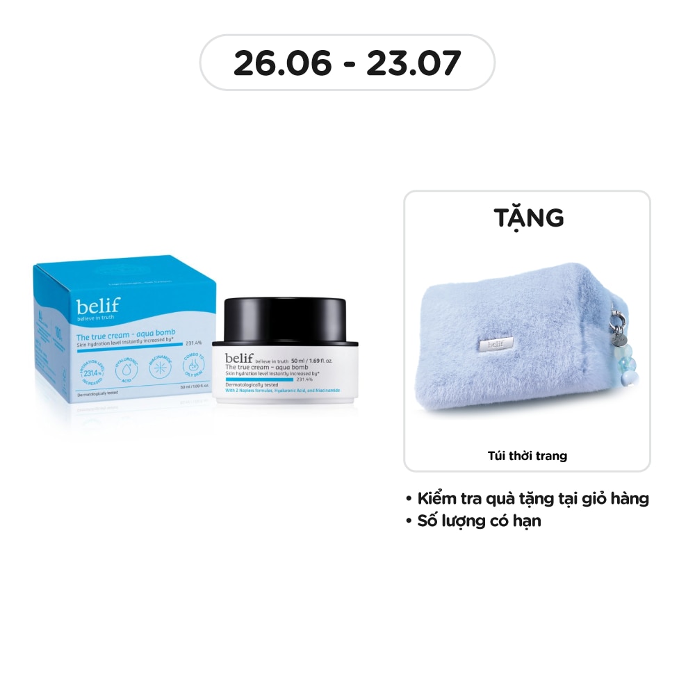 Kem Cấp Ẩm Dạng Gel Belif The True Cream - Aqua Bomb 50ml