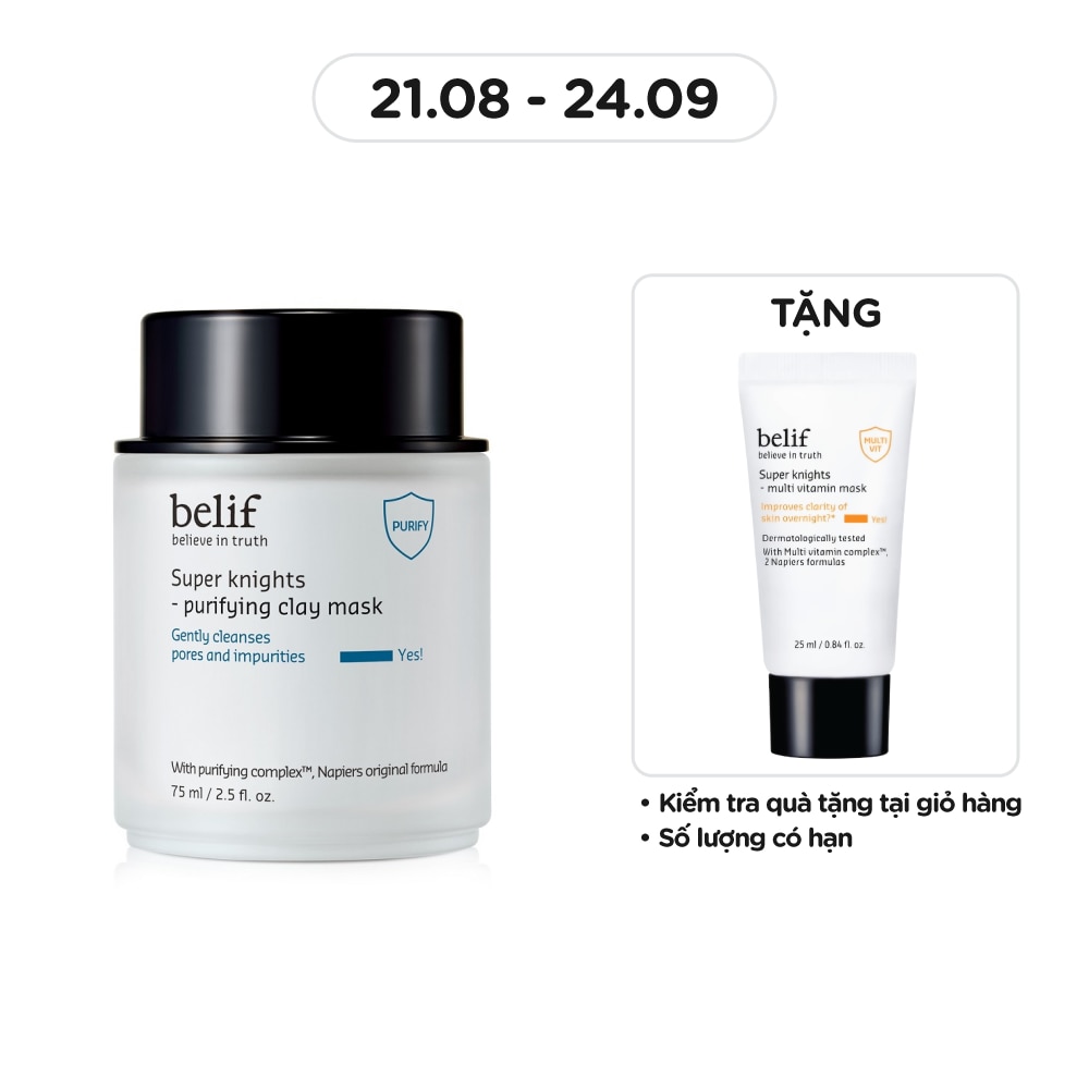 Mặt Nạ Đất Sét Belif Super Knights Purifying Clay Mask 75ml