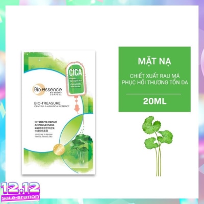 BIO-ESSENCE Mặt Nạ Bio-Essence Bio-Treasure Centella Asiatica Extract Intensive Repair Ampoule Mask 20ml