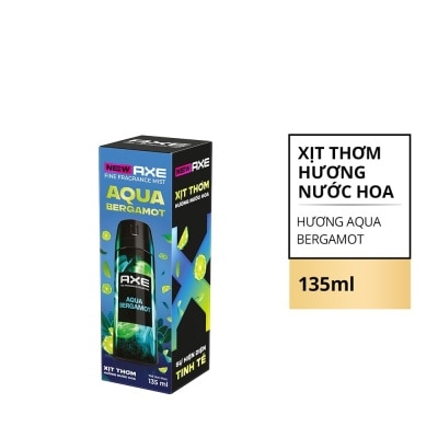 AXE Xịt Ngăn Mùi Toàn Thân Axe Aqua Bergamot Premium Deodorant Body Spray 135ml