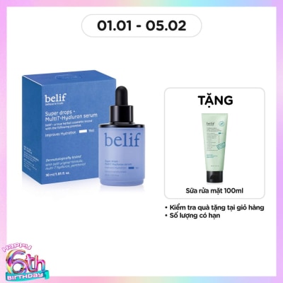 BELIF Tinh Chất Belif Dưỡng Ẩm Và Làm Dịu Da Super Drops - Multi7 - Hyaluron Serum 30ml