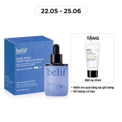 BELIF Tinh Chất Belif Dưỡng Ẩm Và Làm Dịu Da Super Drops - Multi7 - Hyaluron Serum 30ml