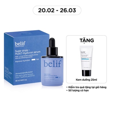 BELIF Tinh Chất Belif Dưỡng Ẩm Và Làm Dịu Da Super Drops - Multi7 - Hyaluron Serum 30ml