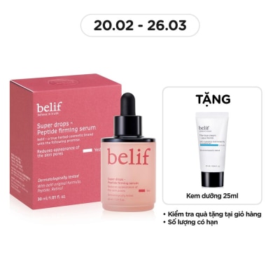 BELIF Tinh Chất Belif Tái Tạo Và Cải Thiện Nếp Nhăn Super Drops - Peptide Firming Serum 30ml