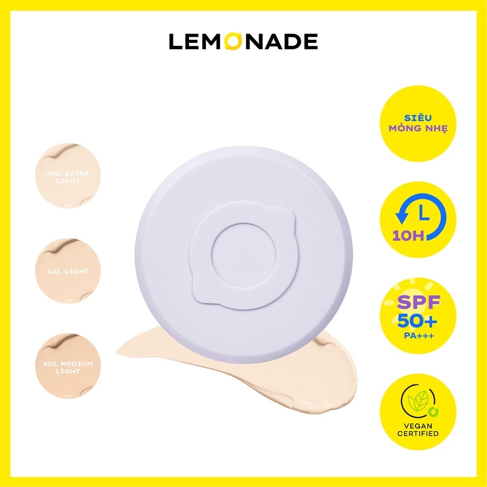 Phấn Nước Thuần Chay Lemonade Supermatte No Makeup Cushion 15g .#A00 Extra Light