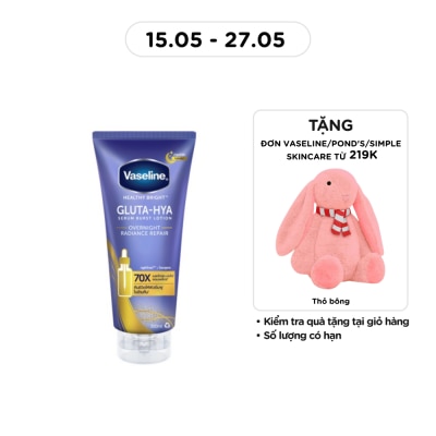 VASELINE - Serum Dưỡng Thể Vaseline Healthy Bright Gluta-Hya Serum Burst Lotion Overnight Radiance Repair 300ml