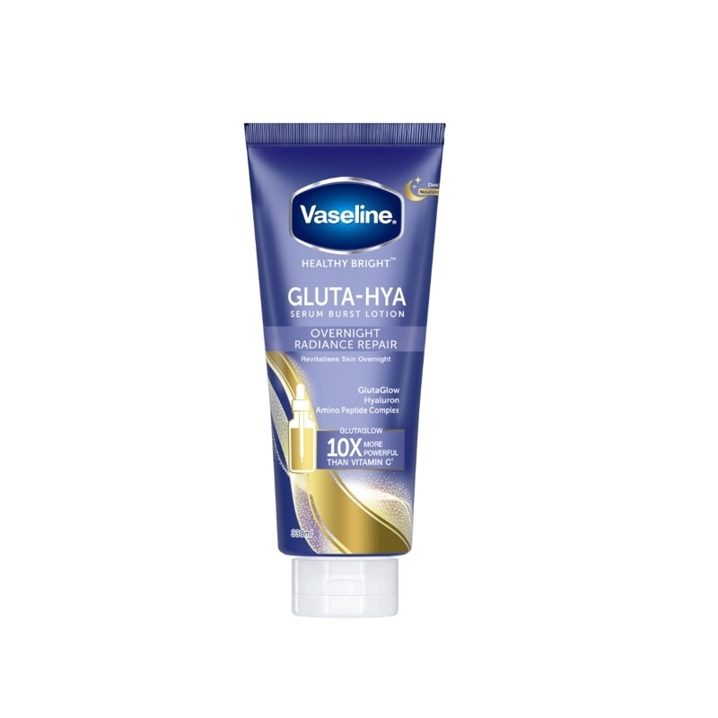 Serum Dưỡng Thể Vaseline Healthy Bright Gluta-Hya Serum Burst Lotion Overnight Radiance Repair 330ml