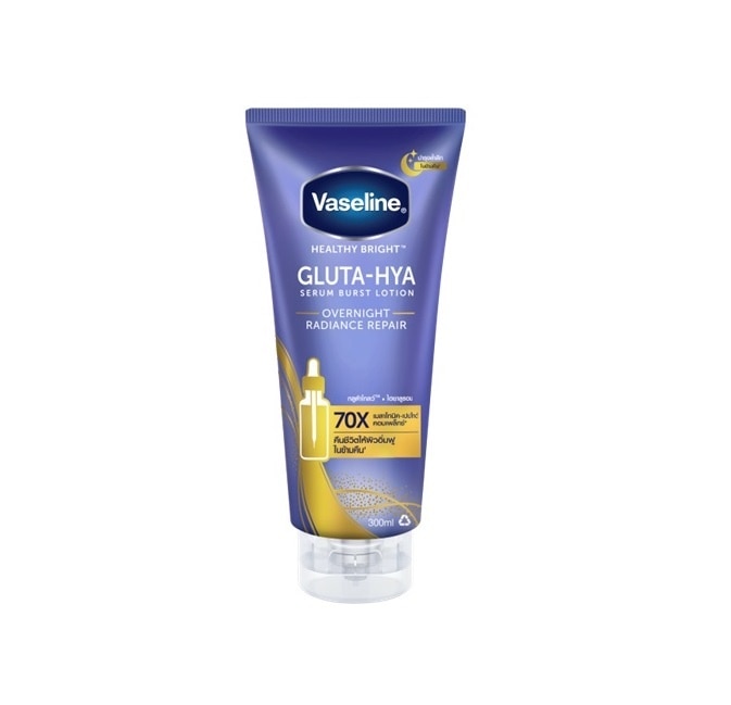 Serum Dưỡng Thể Vaseline Healthy Bright Gluta-Hya Serum Burst Lotion Overnight Radiance Repair 300ml image
