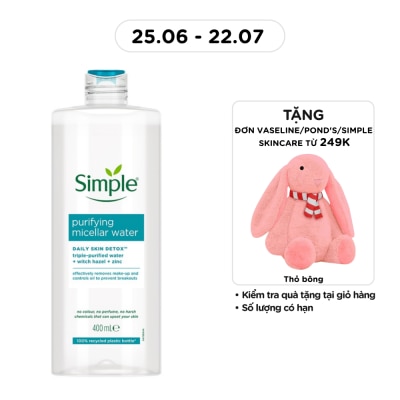 SIMPLE - Nước Tẩy Trang Simple Cho Da Mụn Purifying Micellar Water 400ml