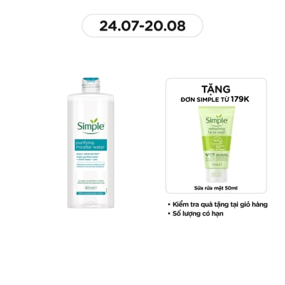 SIMPLE Nước Tẩy Trang Simple Cho Da Mụn Purifying Micellar Water 400ml