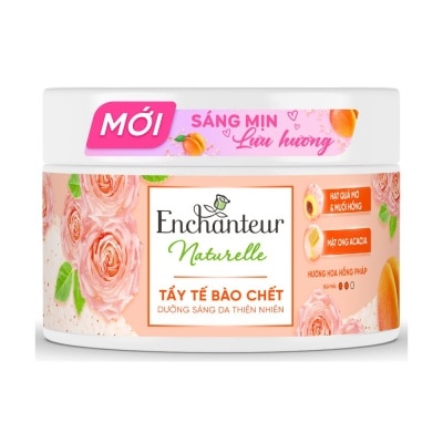 ENCHANTEUR Tẩy Tế Bào Chết Enchanteur Naturelle Dưỡng Sáng Da Hương Hoa Hồng Pháp 250g