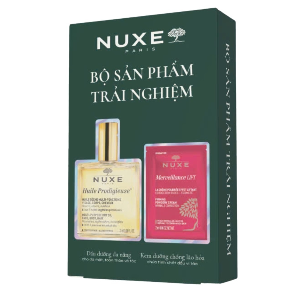 Combo Nuxe Trải Nghiệm (Dầu Dưỡng Đa Năng 2ml x 3pcs + Kem Dưỡng 2ml x 3pcs)