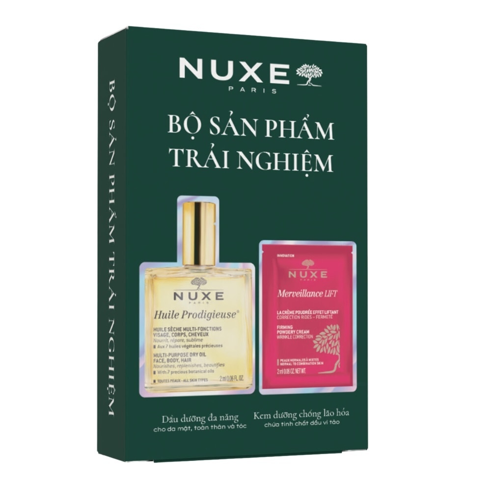 Combo Nuxe Trải Nghiệm (Dầu Dưỡng Đa Năng 2ml x 3pcs + Kem Dưỡng 2ml x 3pcs)