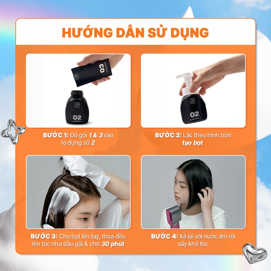 Bọt Kem Nhuộm Tóc mise en scène Hello Bubble 100g .#3NT Dark Choco Màu Nâu Đen