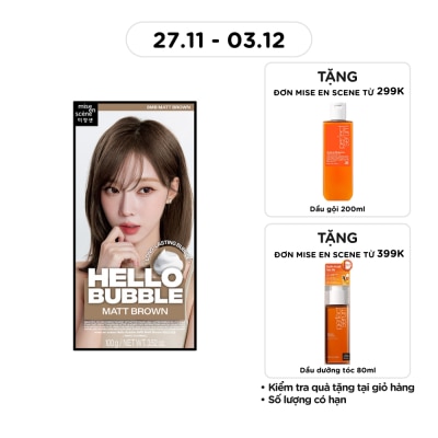 MISE EN SCÈNE Bọt Kem Nhuộm Tóc mise en scène Hello Bubble 100g .#8MB Matt Brown Màu Nâu Tây