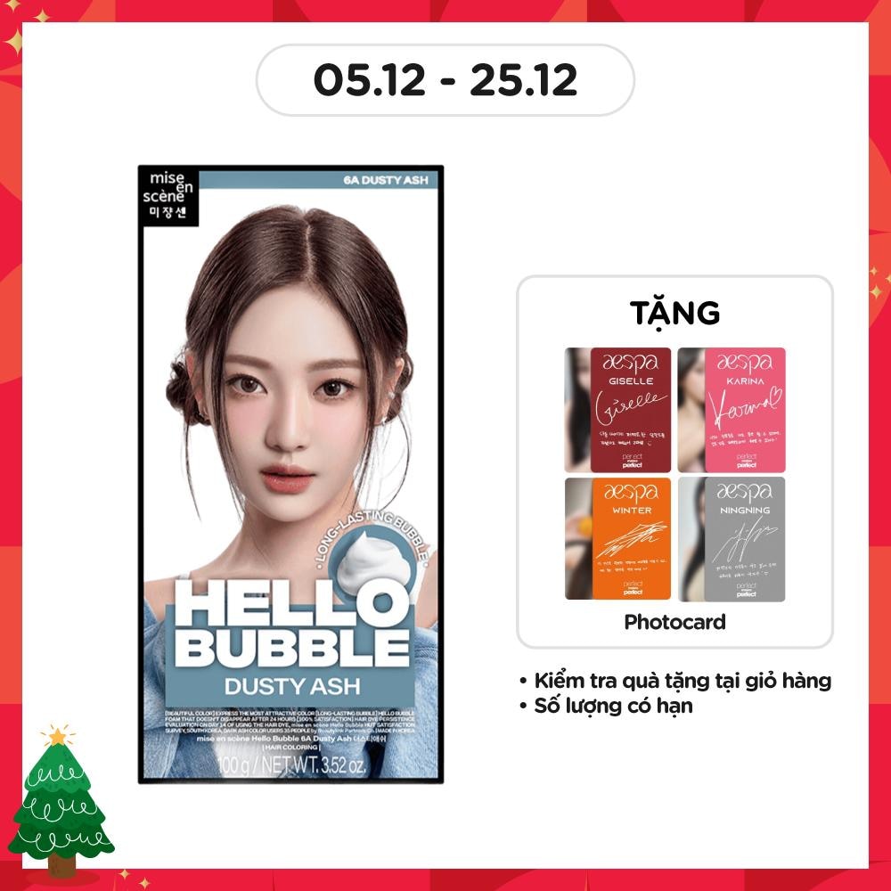 Bọt Kem Nhuộm Tóc mise en scène Hello Bubble 100g .#6A Dusty Ash Màu Nâu Tây Lạnh