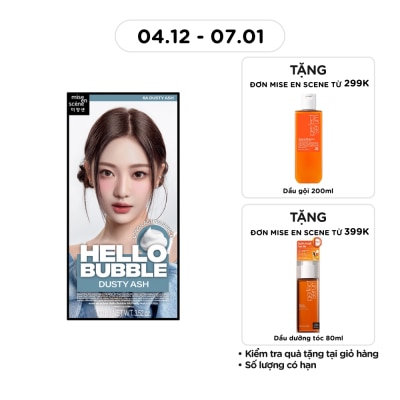 MISE EN SCÈNE Bọt Kem Nhuộm Tóc mise en scène Hello Bubble 100g .#6A Dusty Ash Màu Nâu Tây Lạnh