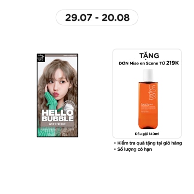MISE EN SCÈNE Bọt Kem Nhuộm Tóc mise en scène Hello Bubble 100g .#10AB Ash Beige Màu Nâu Be Khói