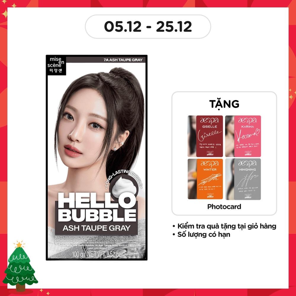 Bọt Kem Nhuộm Tóc mise en scène Hello Bubble 100g .#7A Ash Taupe Gray Màu Nâu Xám Khói