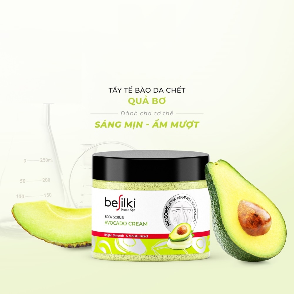 Tẩy Tế Bào Chết Besilki Body Scrub Kem Bơ Avocado Cream 280ml