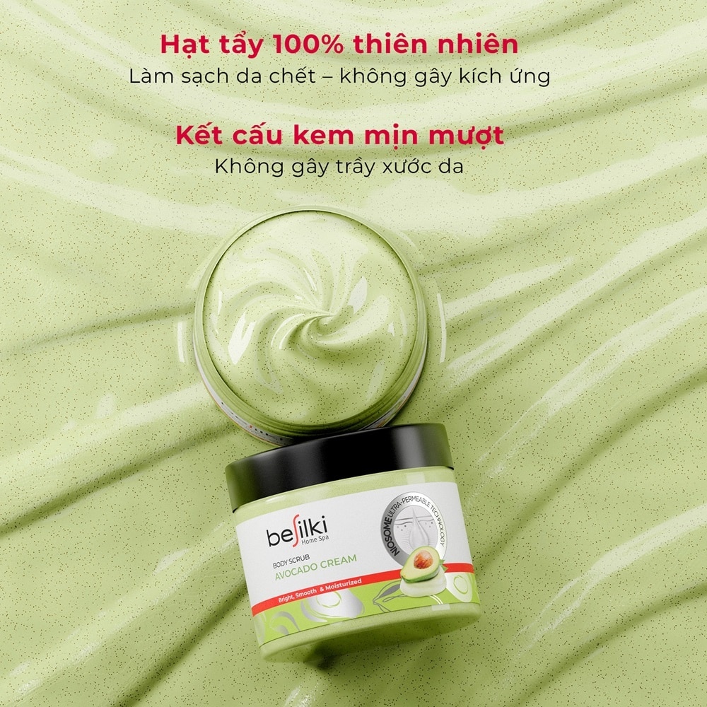 Tẩy Tế Bào Chết Besilki Body Scrub Kem Bơ Avocado Cream 280ml