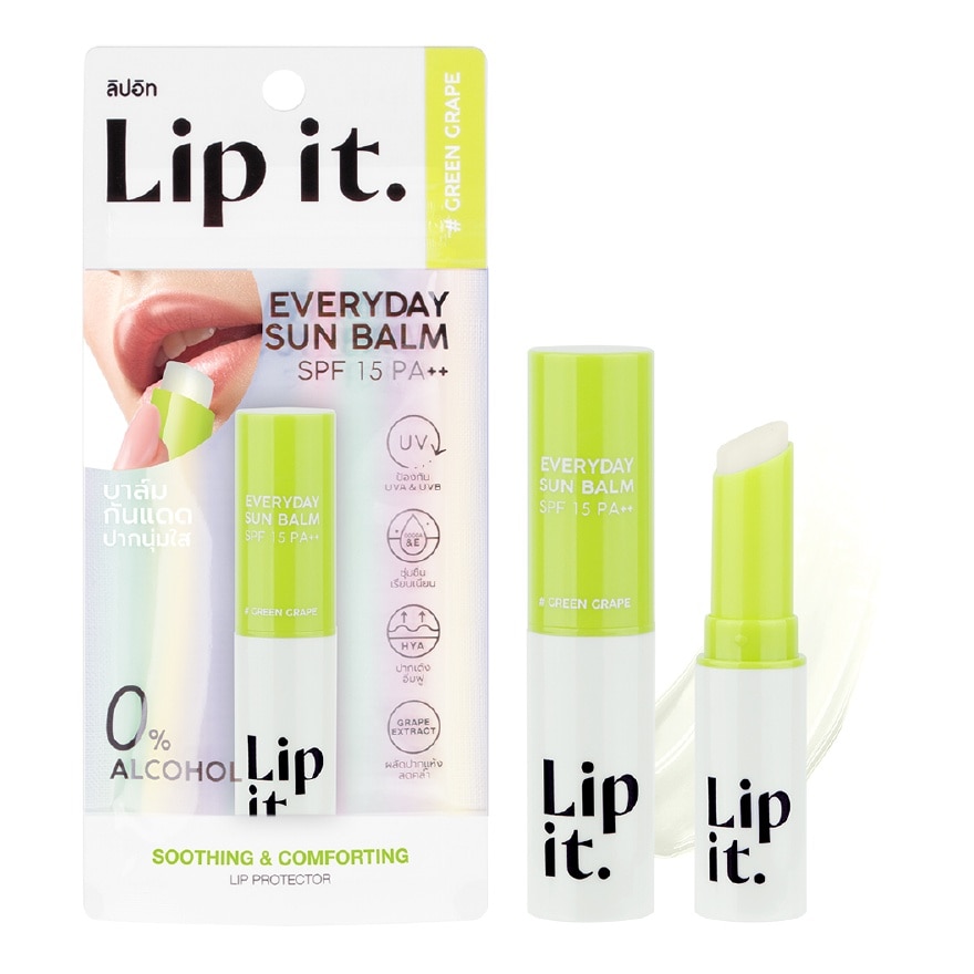 Son Dưỡng Chống Nắng Lip It Everyday Sun Balm SPF15 PA++ 3g .#Green Grape