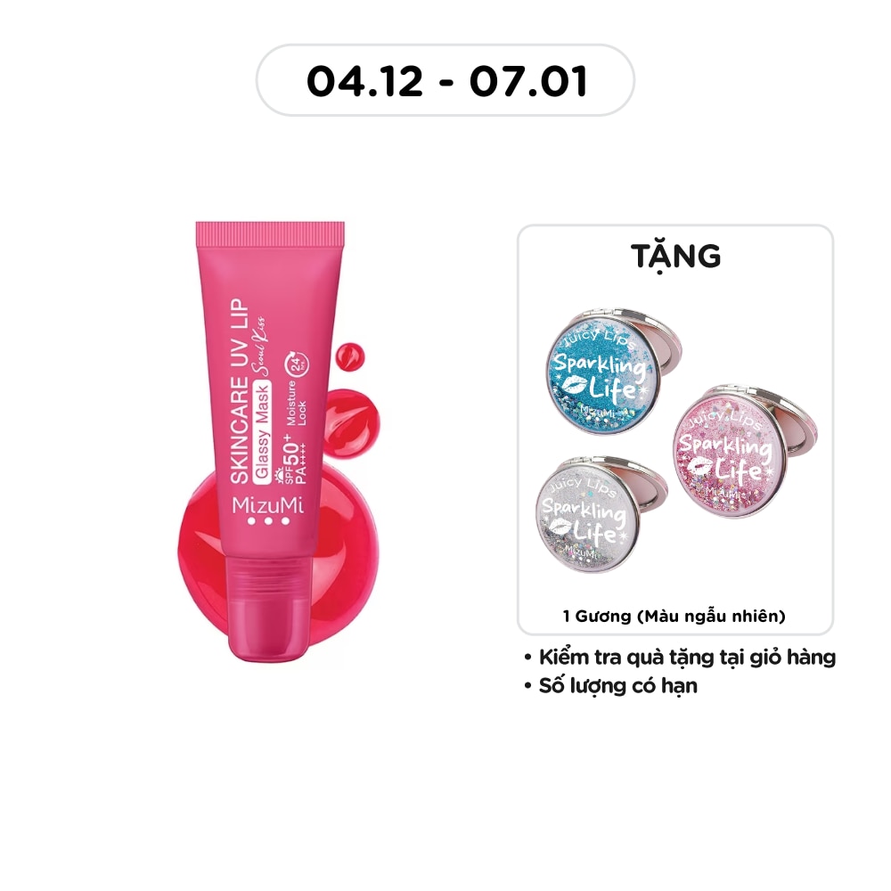 Mặt Nạ Môi Chống Nắng MizuMi Skincare UV Lip Glassy Mask Seoul Kiss SPF50+ PA++++ 8ml