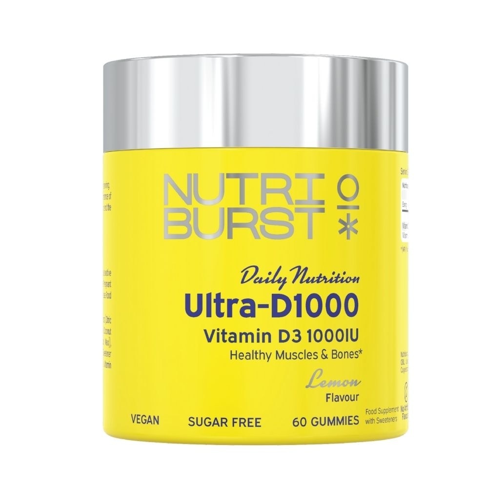 Thực Phẩm Bổ Sung Kẹo Dẻo Nutriburst Ultra-D1000 Lemon Flavour 60 Viên