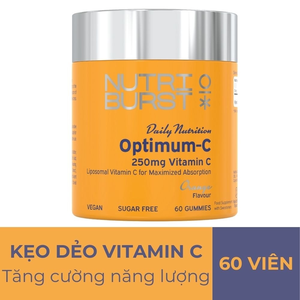 Thực Phẩm Bổ Sung Kẹo Dẻo Nutriburst Optimum-C Orange Flavour 60 Viên