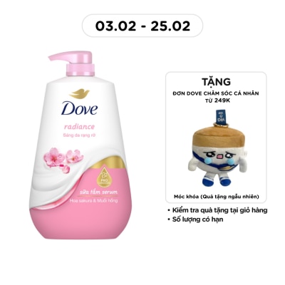 DOVE Sữa Tắm Serum Dove Hoa Sakura & Muối Hồng Radiance 900g