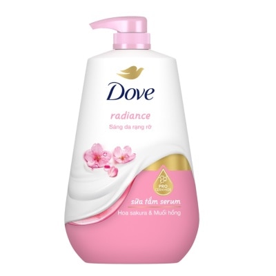 DOVE Sữa Tắm Serum Dove Hoa Sakura & Muối Hồng Radiance 900g