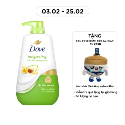 DOVE Sữa Tắm Serum Dove Dầu Bơ & Hoa Cúc Invigorating 500g