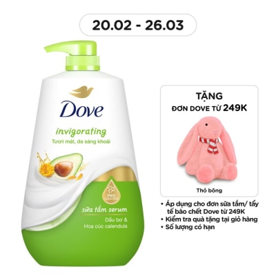 DOVE Sữa Tắm Serum Dove Dầu Bơ & Hoa Cúc Invigorating 900g