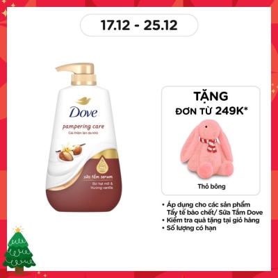 DOVE Sữa Tắm Serum Dove Bơ Hạt Mỡ & Vanilla Pampering Care 500g