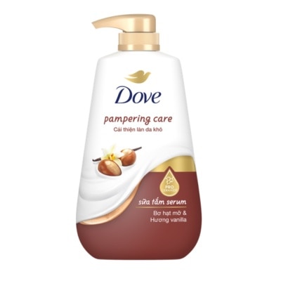 DOVE Sữa Tắm Serum Dove Bơ Hạt Mỡ & Vanilla Pampering Care 500g