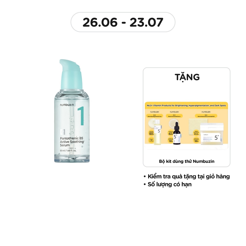 Tinh Chất Numbuzin No.1 Pantothenic B5 Active Soothing Serum 50ml