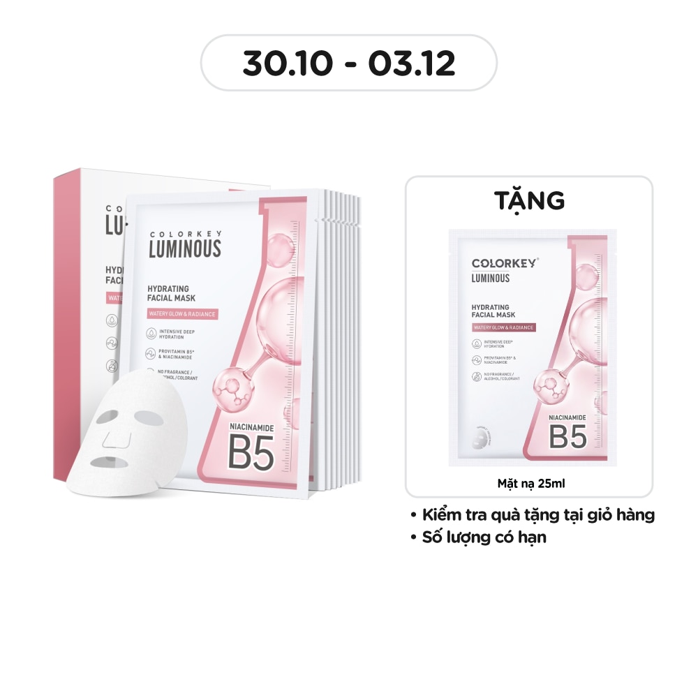 Mặt Nạ Dưỡng Ẩm Colorkey Hydrating Facial Mask 25ml x 10pcs